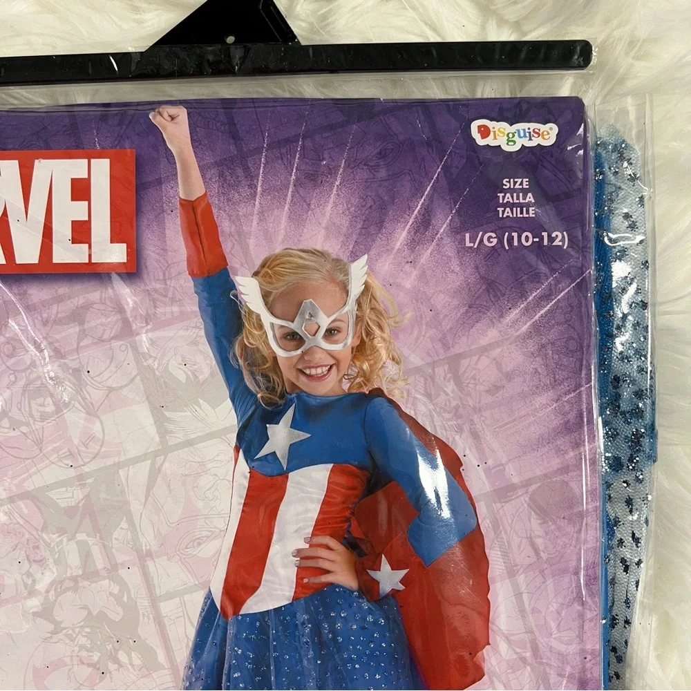 Marvel American Dream captain america Kids Costume - Red Blue White NEW L 10-12